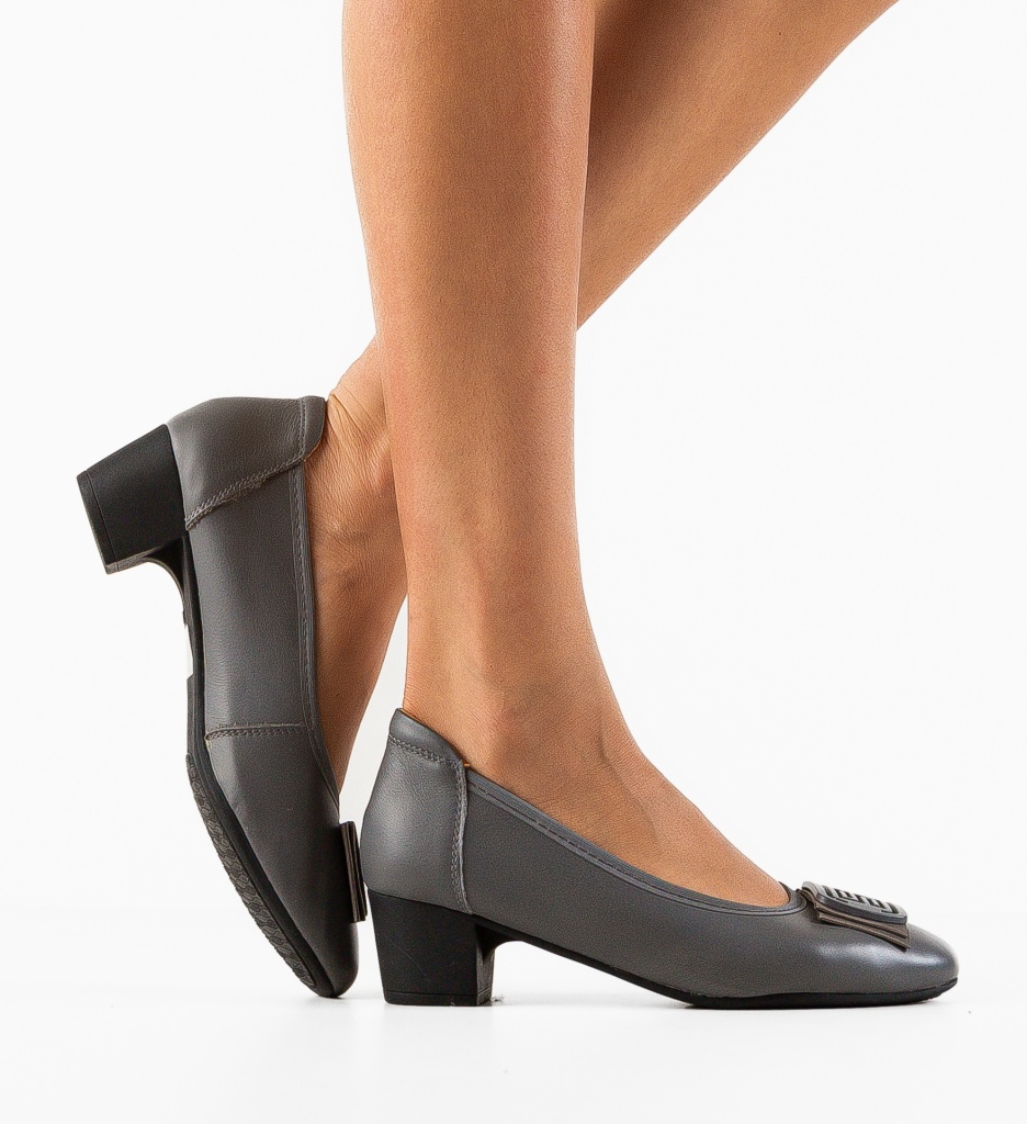 Pantofi cu toc Bobbi Gri - Eleganță și Stil - imagine 2
