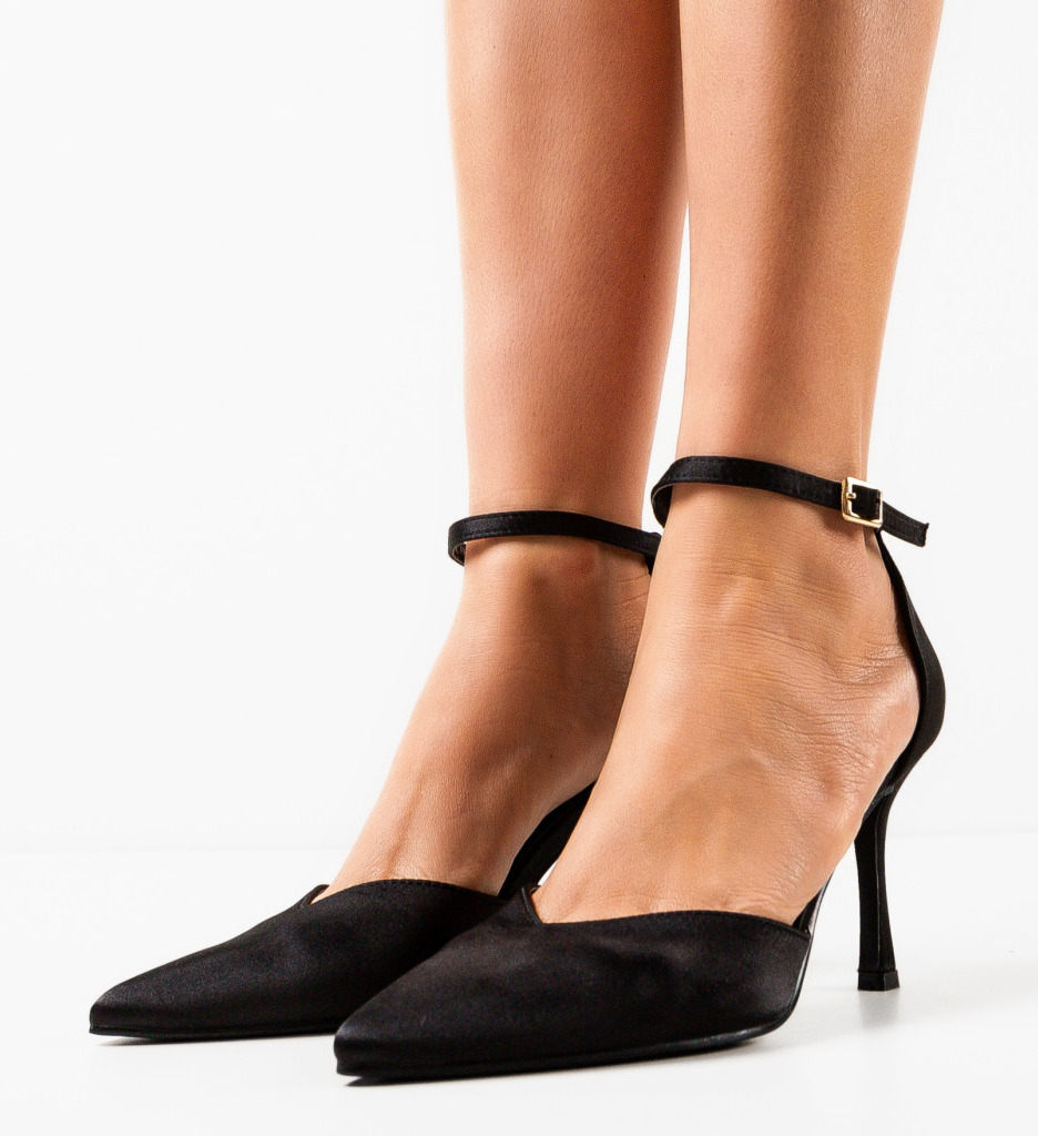 Pantofi cu Toc Negri Eleganți - Stil și Confort - imagine 2