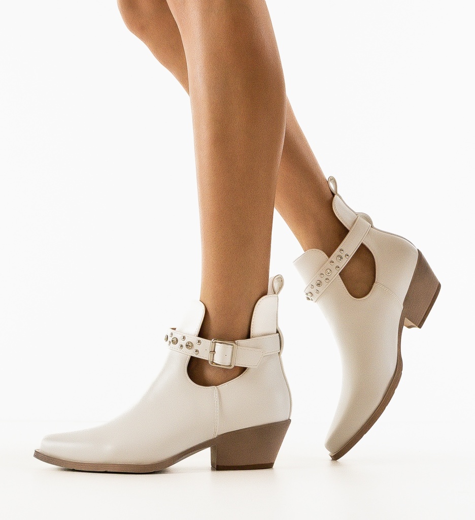 Botine Dama Gianna Albe - Eleganță și Confort - imagine 3