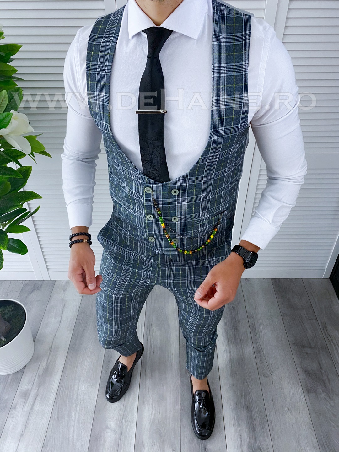 Compleu Barbati Elegant Vesta și Pantaloni