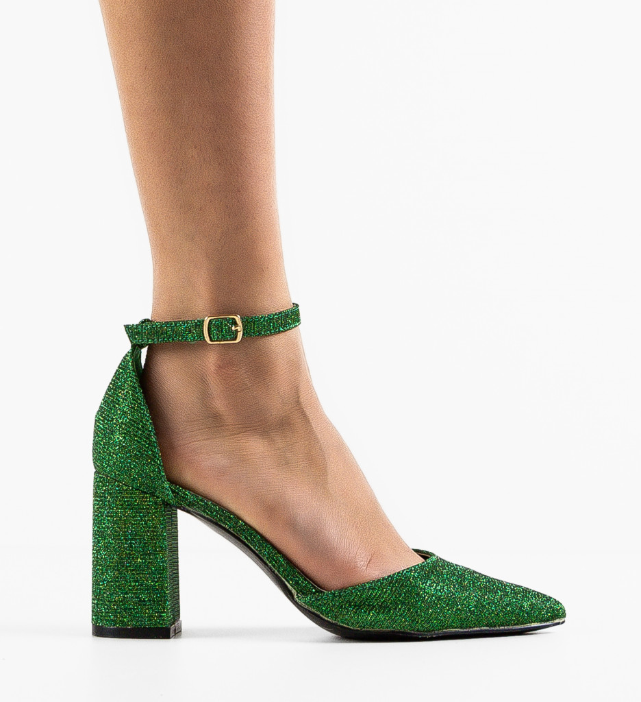 Pantofi cu Toc Lilia Verzi - Eleganță - imagine 4