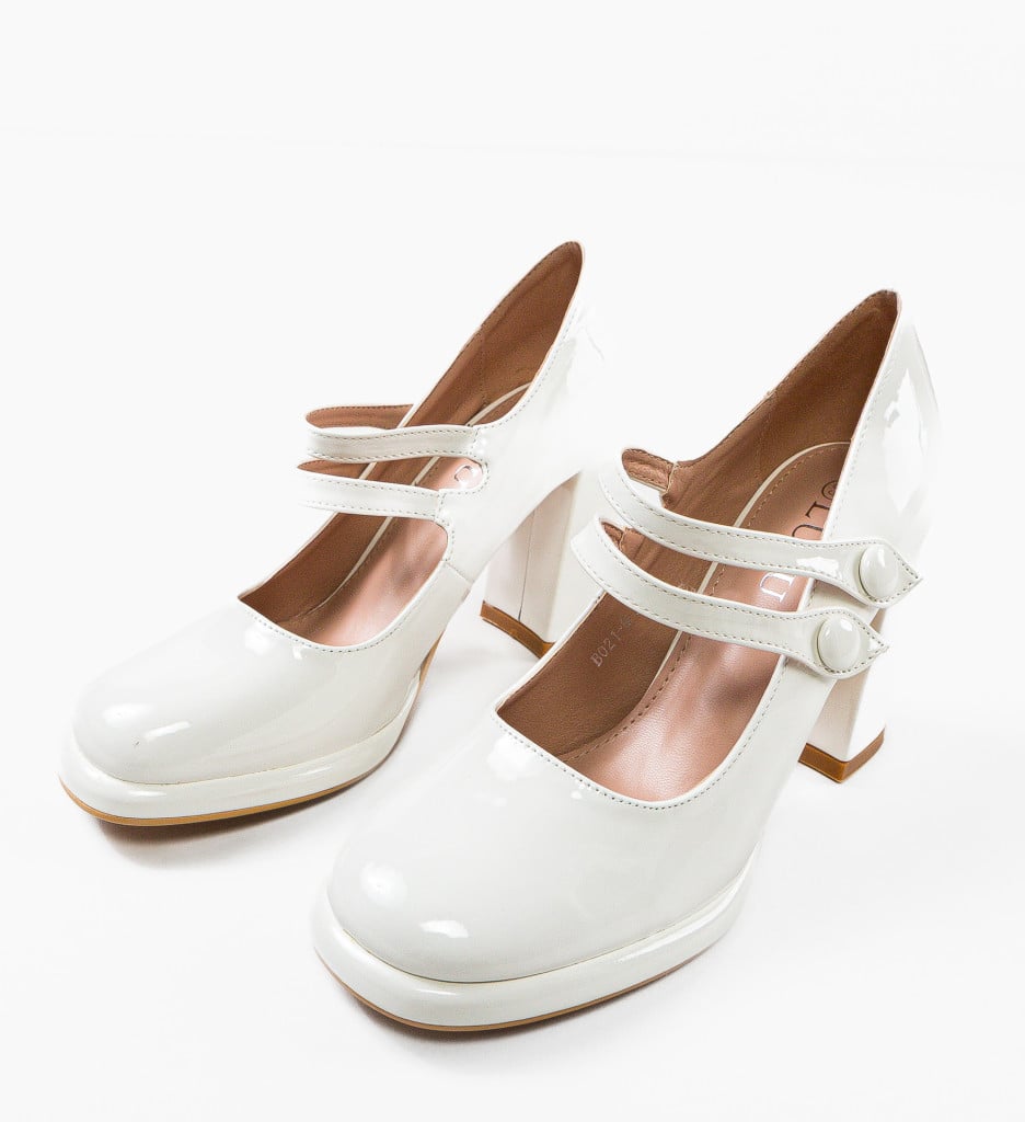 Pantofi Vintage Albi Eleganți - Stil Clasic Atemporal - imagine 5