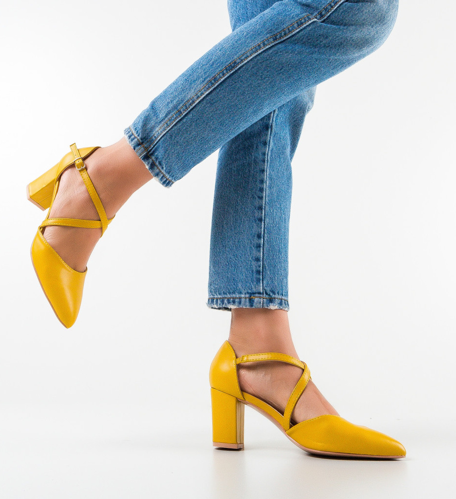 Pantofi Dama Rahma Galbeni | Stil și Eleganță - imagine 2