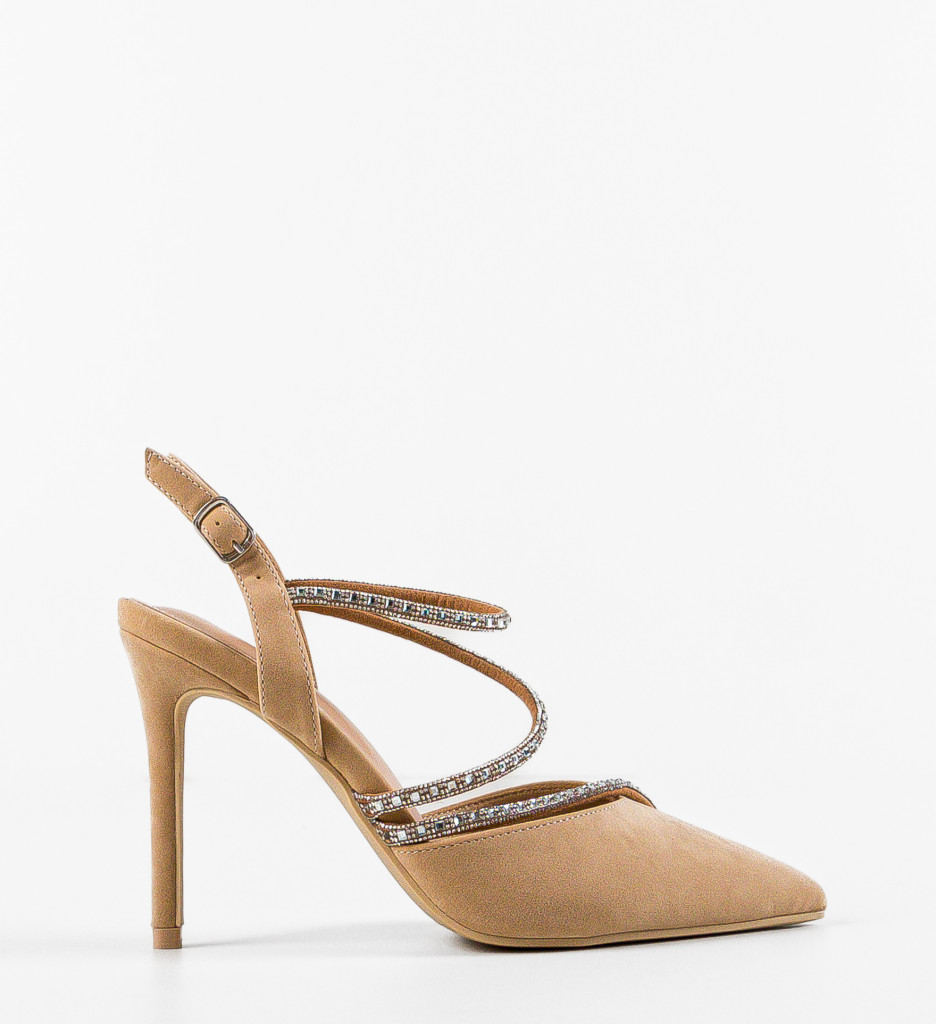 Pantofi Pearce Bej cu Toc Eleganți - imagine 7