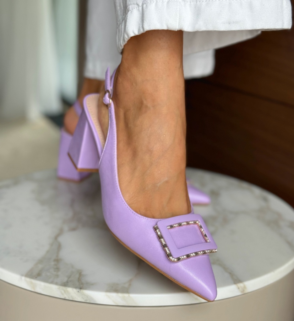 Pantofi Gentalya Mov cu Toc Eleganți - imagine 3