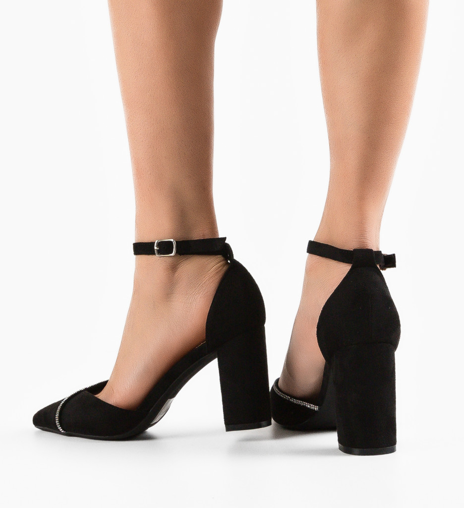 Pantofi cu Toc Hajag Negri - Eleganți și Moderni - imagine 2
