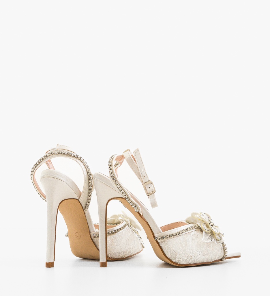 Sandale Kurtis Albe cu Toc Elegante - imagine 2