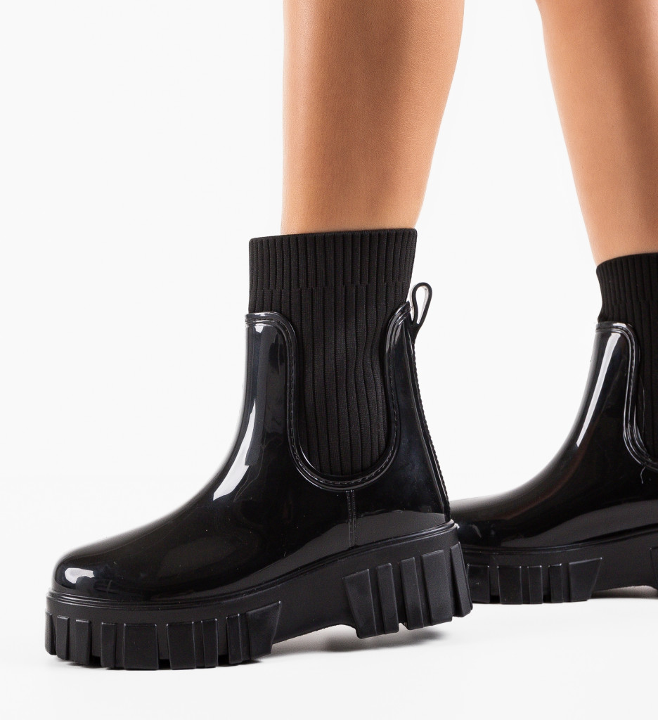 Ghete Dama Chelsea Negre Elegante - imagine 5