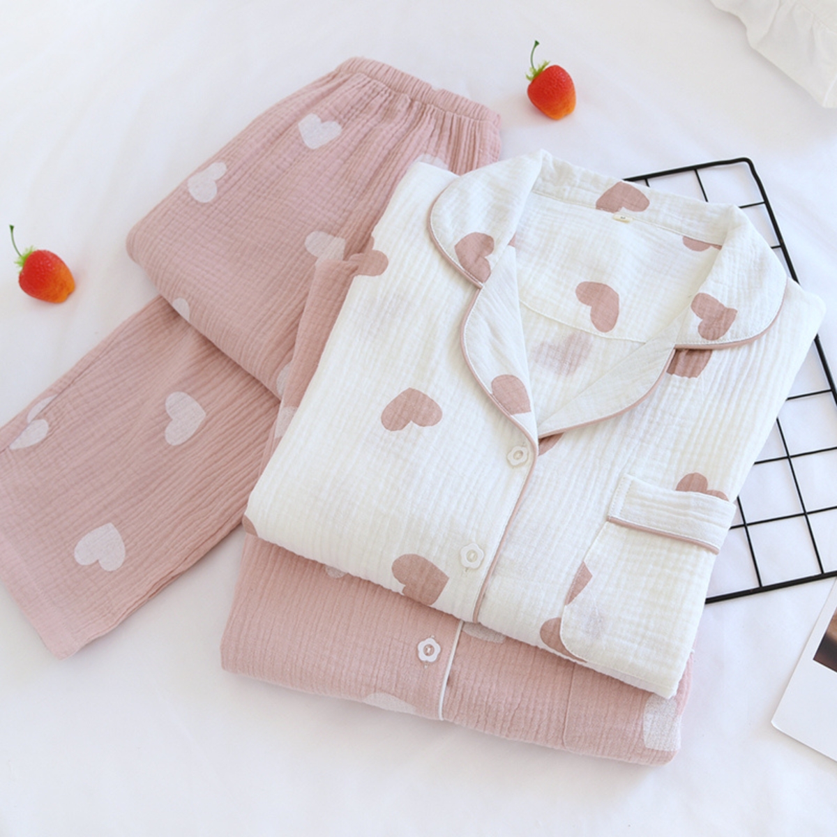 Pijama Dama Delis Sweet Night Bumbac 100% Alb - imagine 4