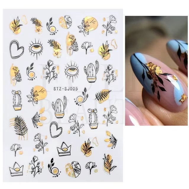 Abtibilduri Unghii Marquise Auriu | Nail Art Rapid