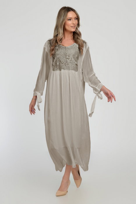 Rochie Shopika Fango Mătase & Dantelă Eleganță