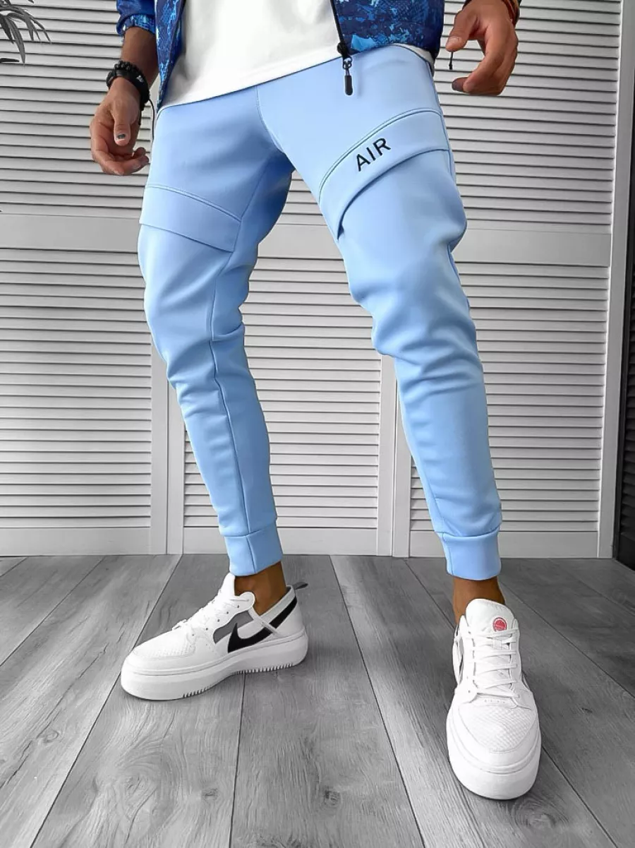 Pantaloni Trening Bleu Conici - Comfort Modern