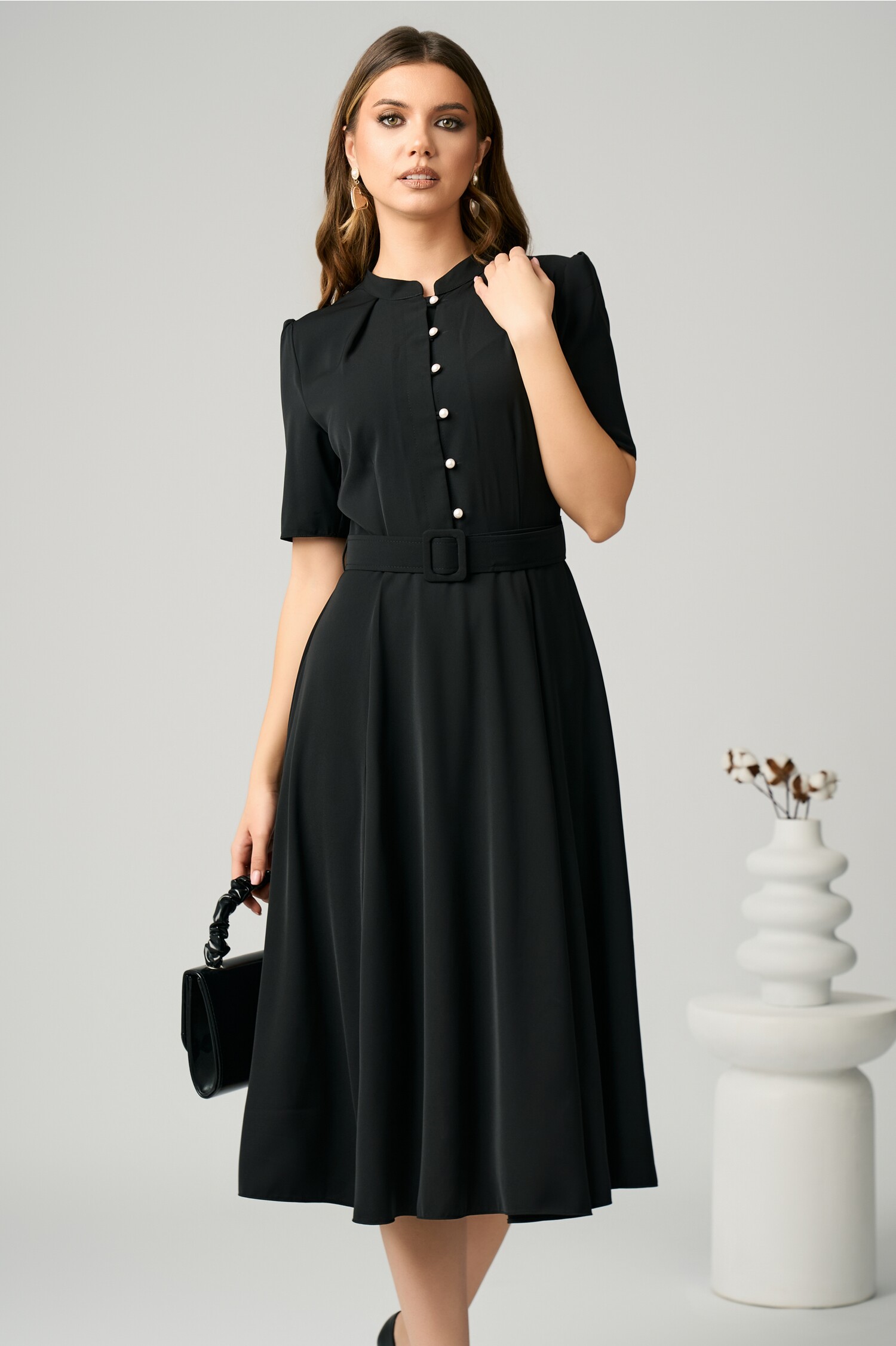Rochie DY Fashion Office Neagră Elegantă