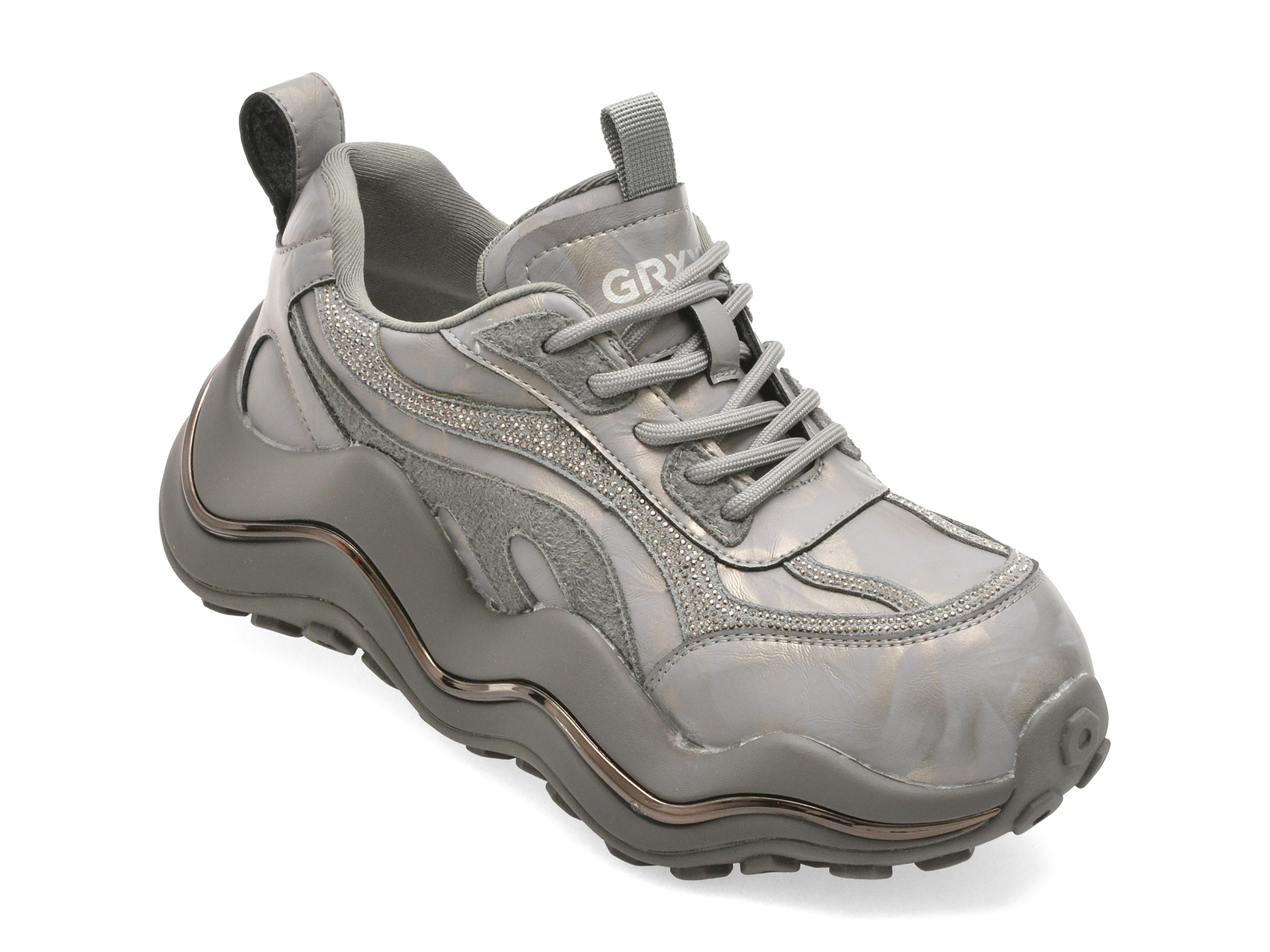 Pantofi sport GRYXX gri din piele naturala