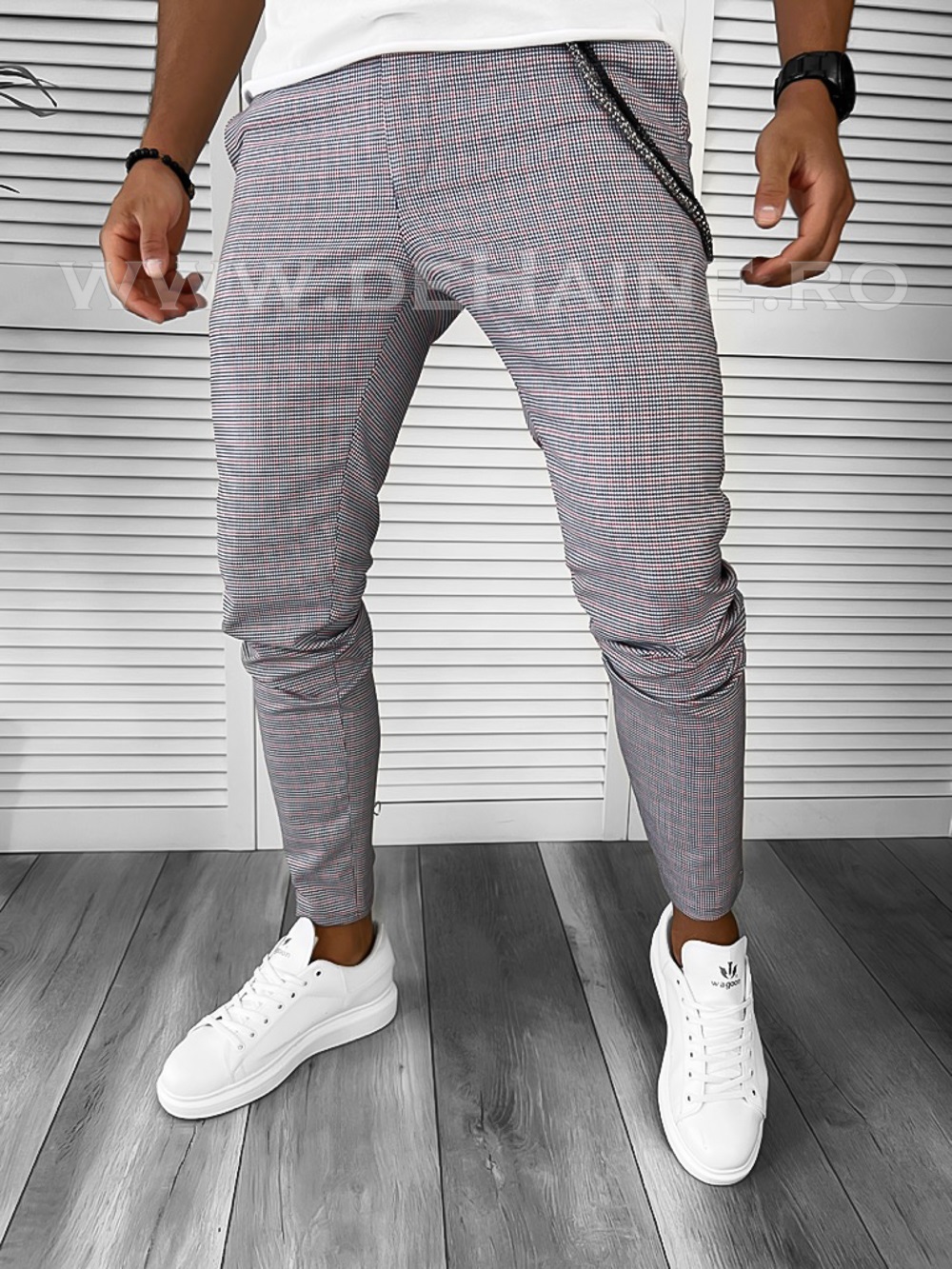 Pantaloni Barbati Casual in Carouri Regular Fit