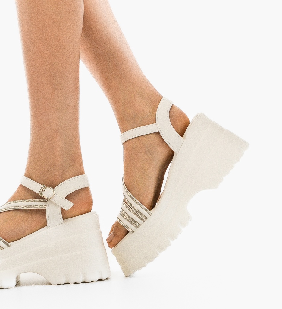 Platforme Dama Albe Grymyz | Elegante si Comode