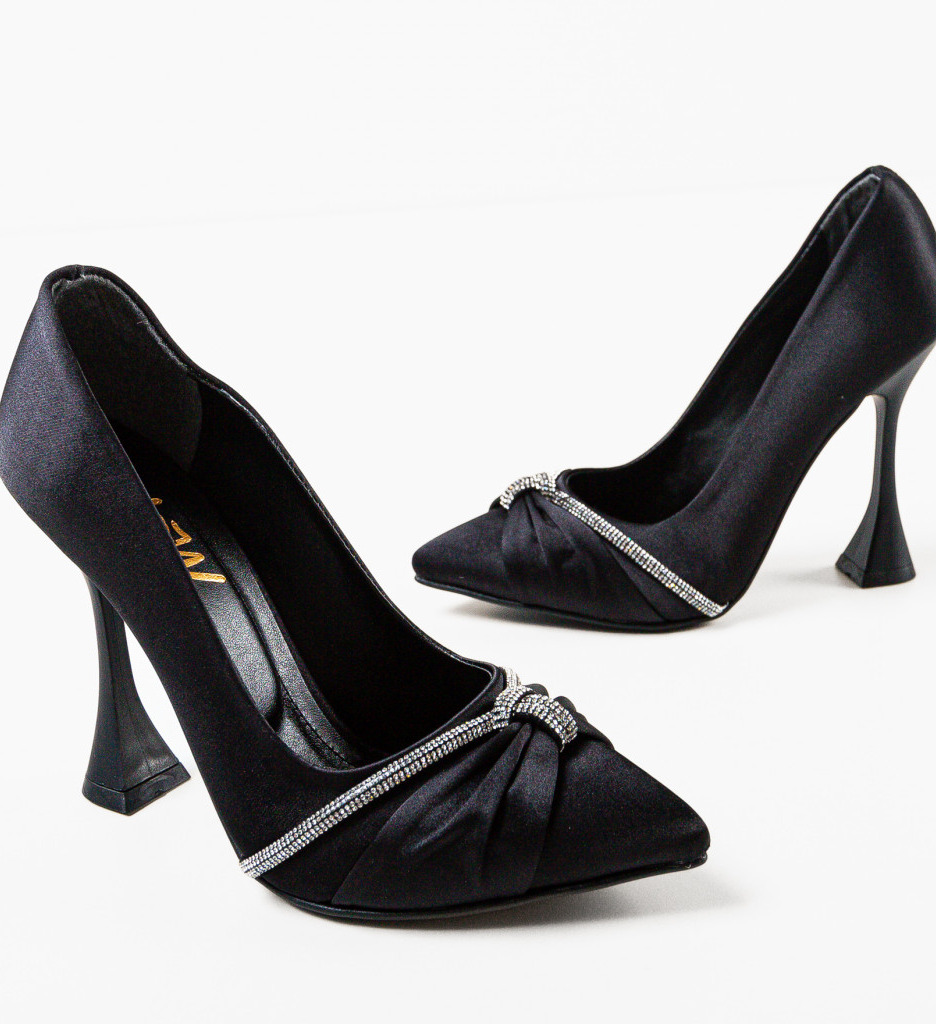 Pantofi Finko Negri Eleganți cu Toc