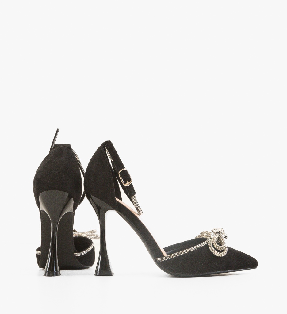 Pantofi Dama Entrange Negri cu Toc Eleganți - imagine 4