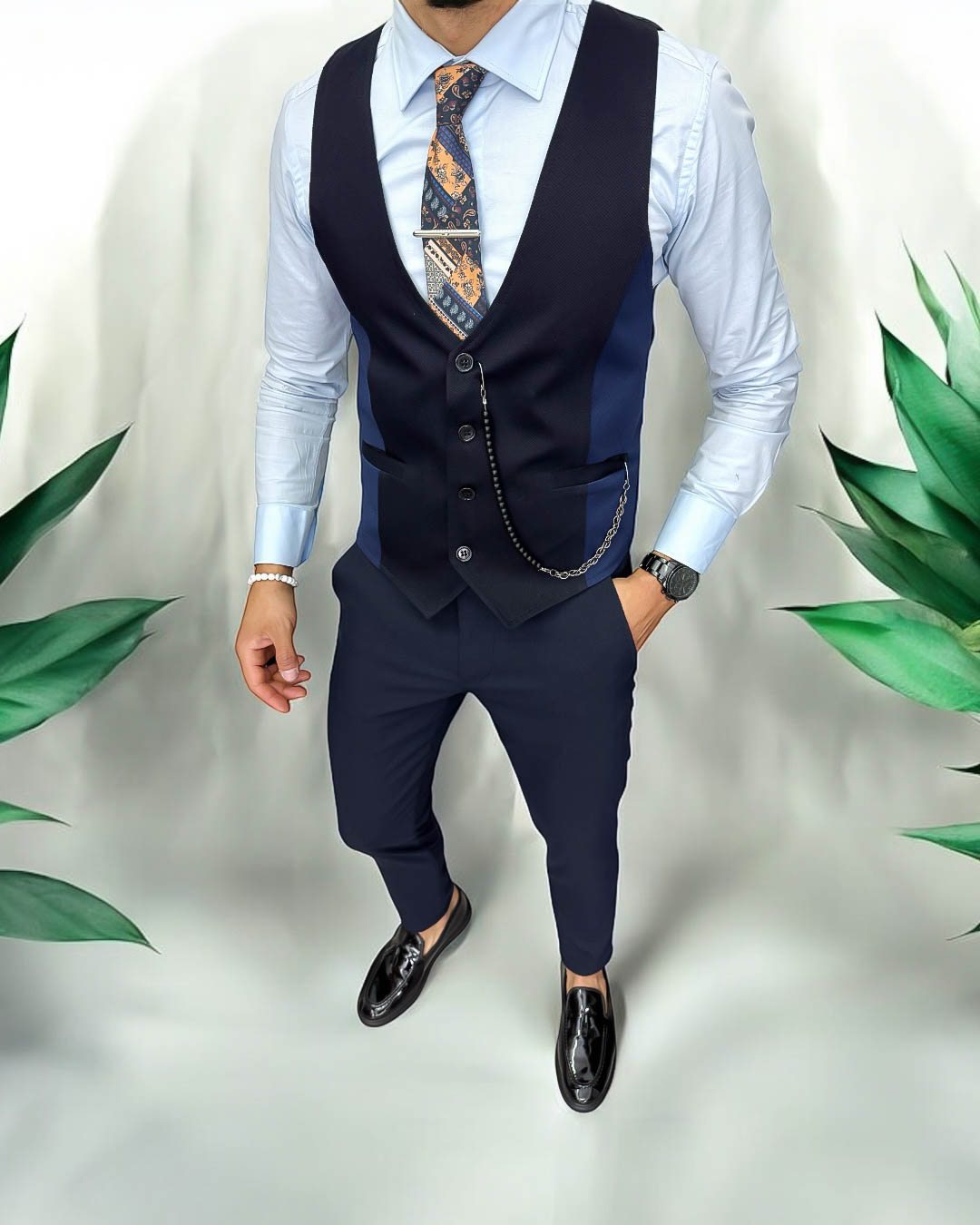 Compleu Barbati Vesta Slim Fit - Eleganta Asigurata