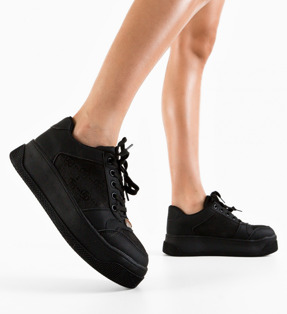 Sneakers Dama Guett Negri - Confort Sport - imagine 2