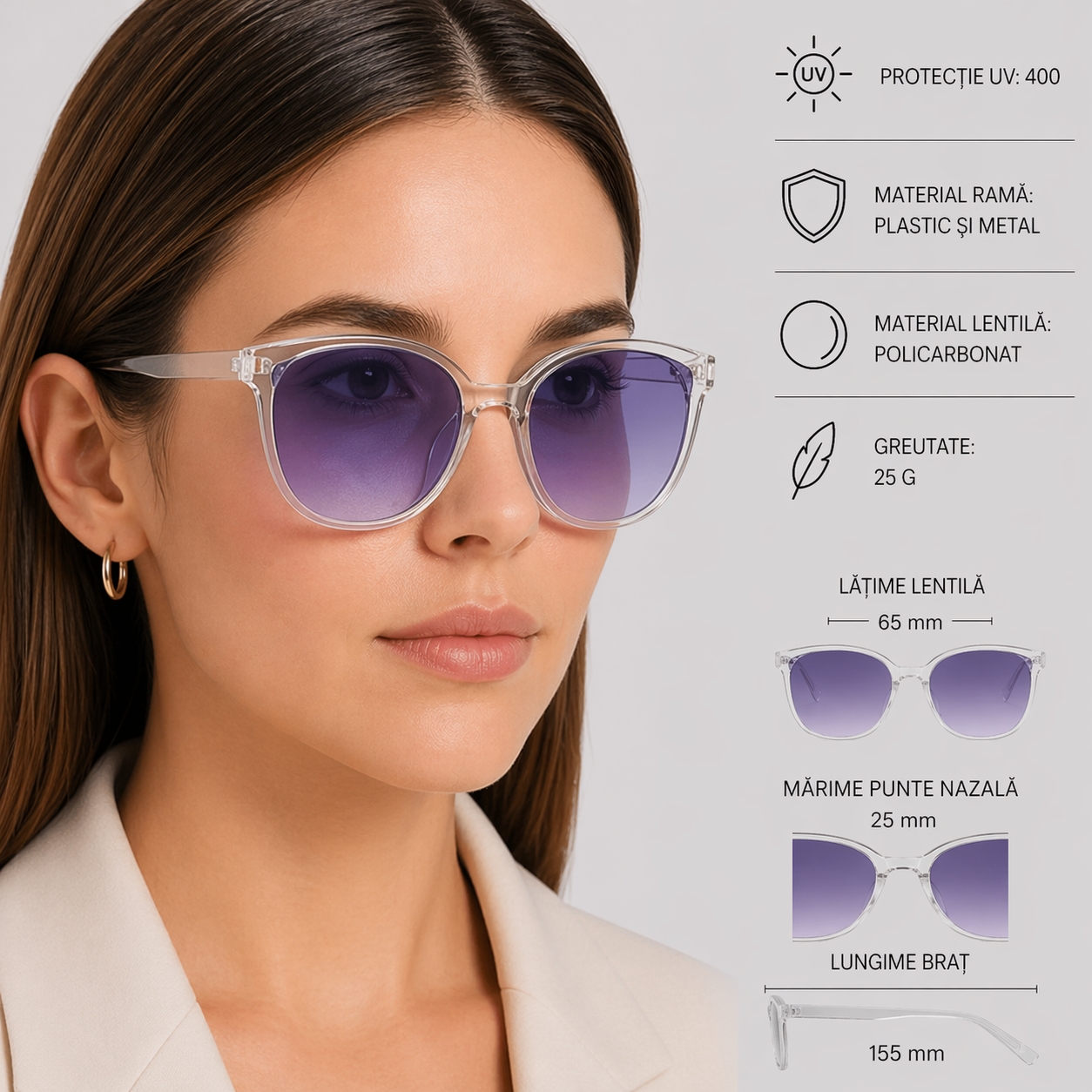 Ochelari soare Picadili SG172 Mov UV400 - imagine 4