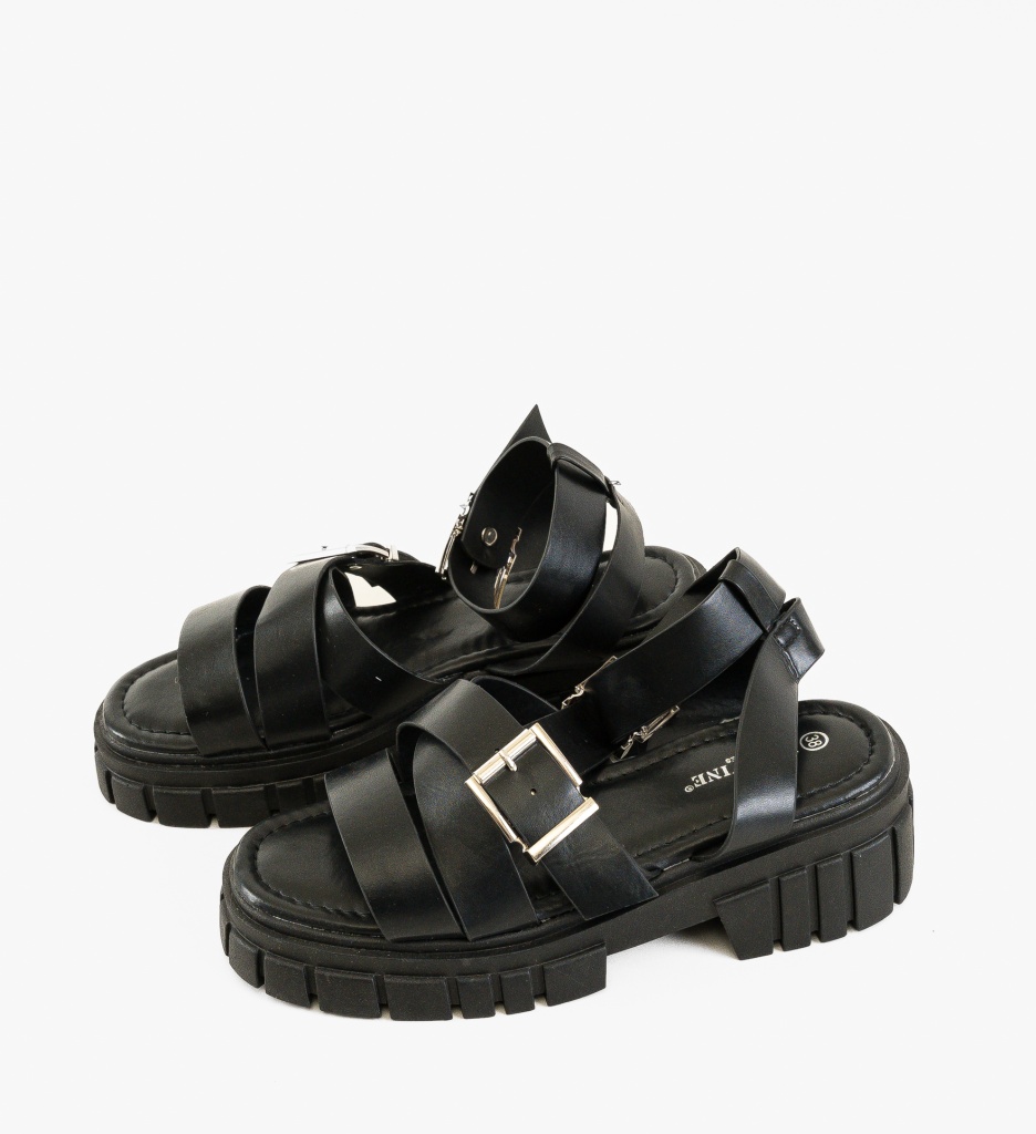 Sandale Neve Negre Elegante - Confort și Stil - imagine 5