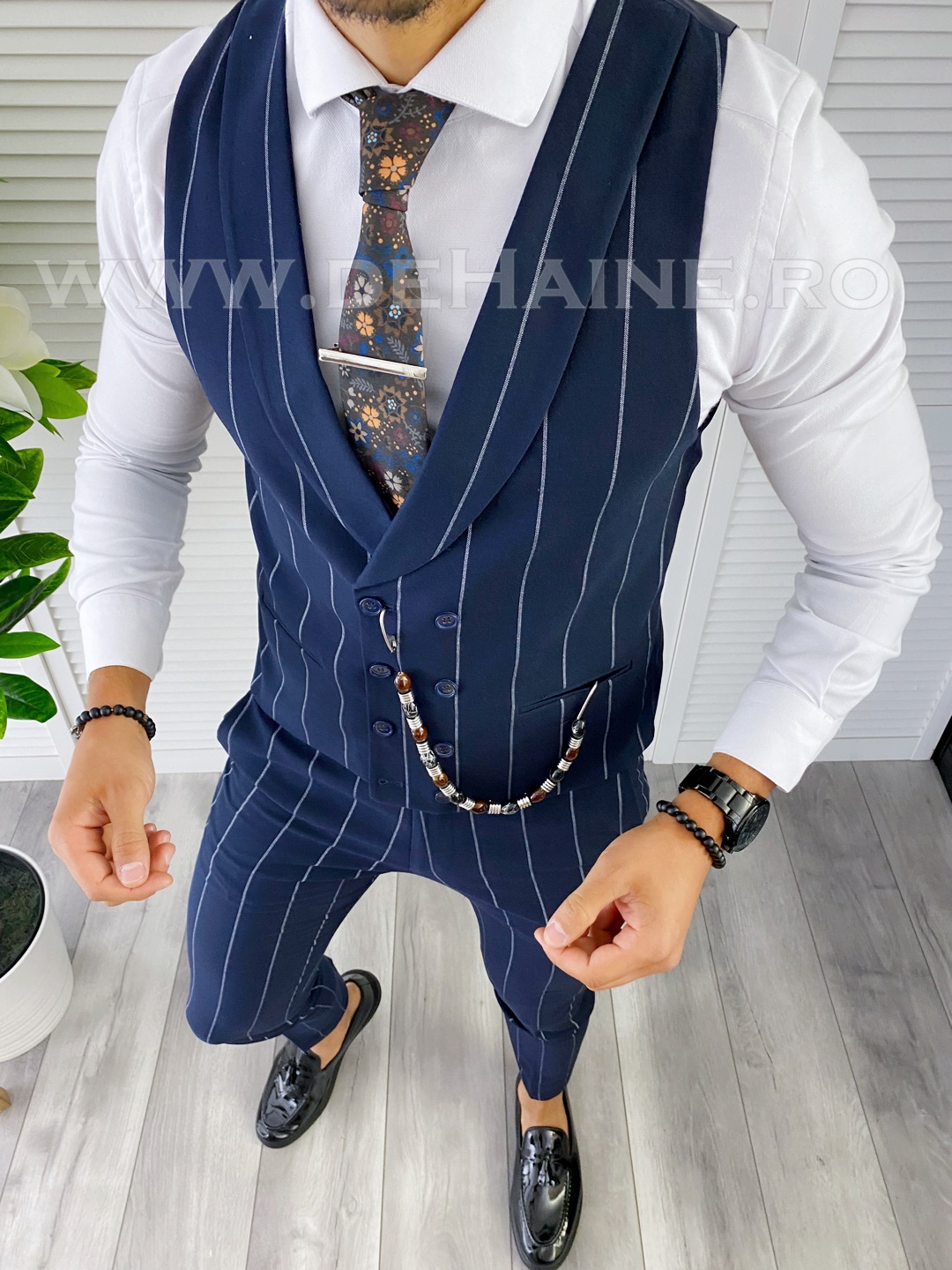 Compleu Barbati Elegant Vesta + Pantaloni Slim Fit