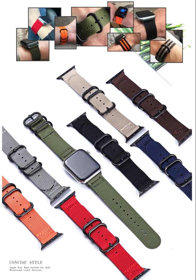 Curea textil Army Apple Watch 42/44 mm rezistentă