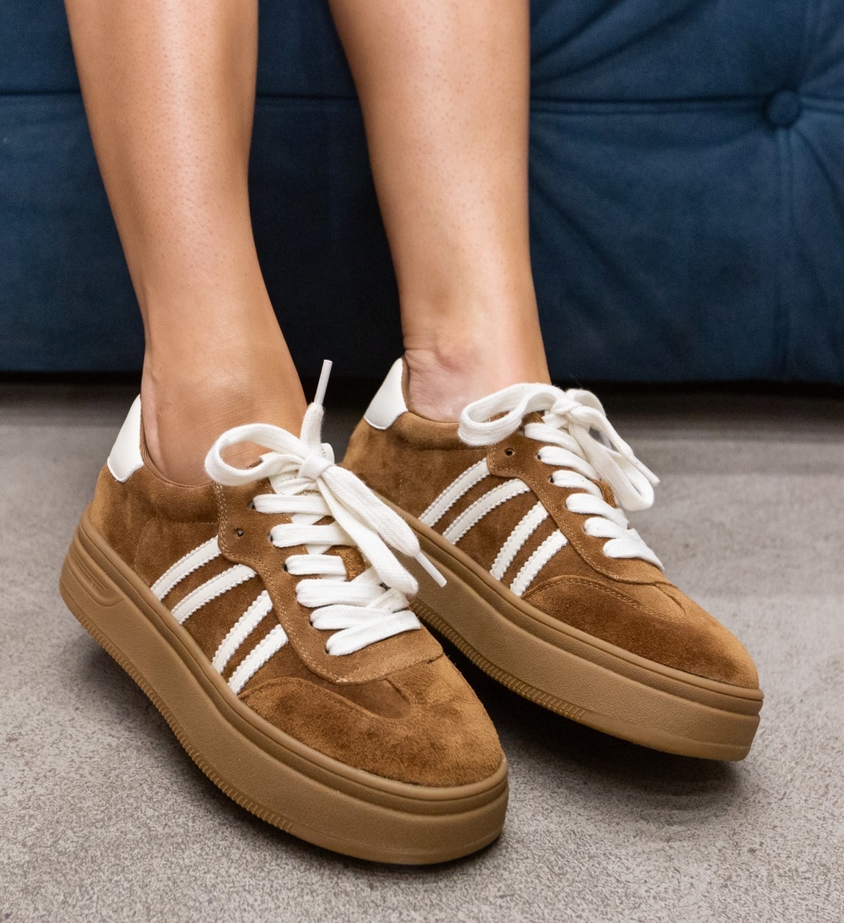 Sneakers Dama Dasy Camel - Confort Sport - imagine 4