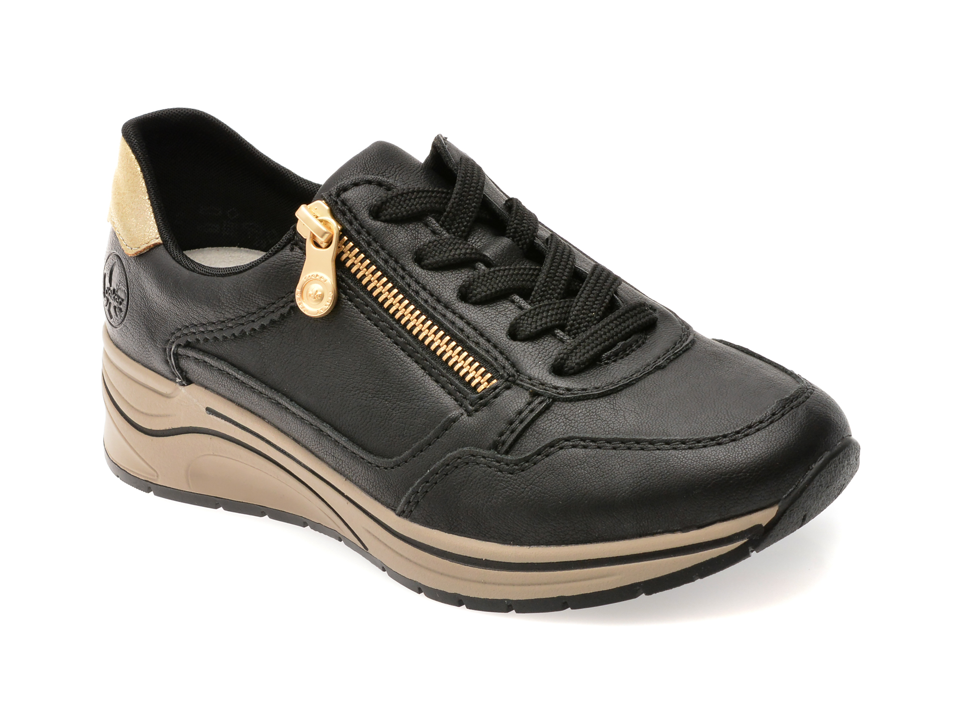 Pantofi Sport Rieker N9501 Negri Piele Ecologică