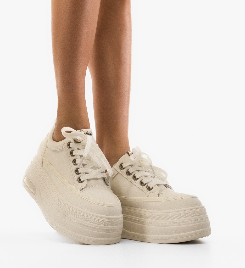 Sneakers Dama Sitre Albi - Confort și Stil