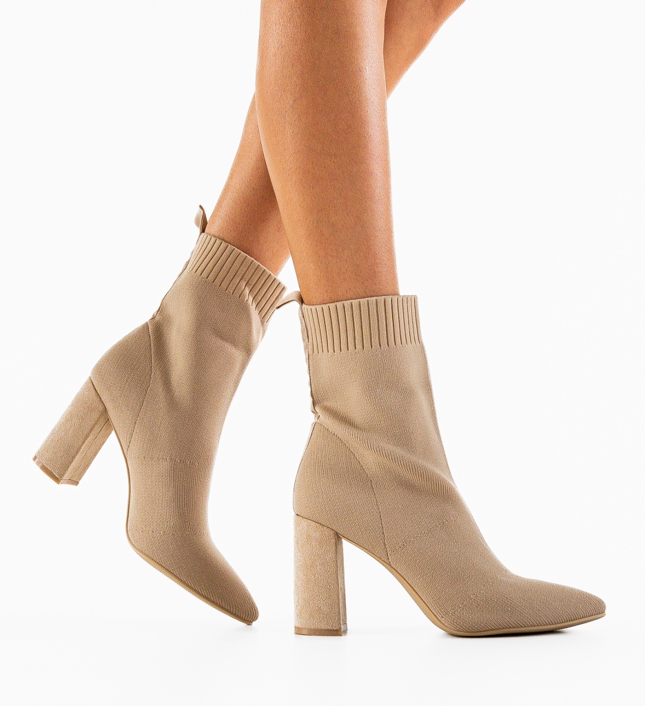Botine Dama Vlasta Bej | Eleganță și Confort