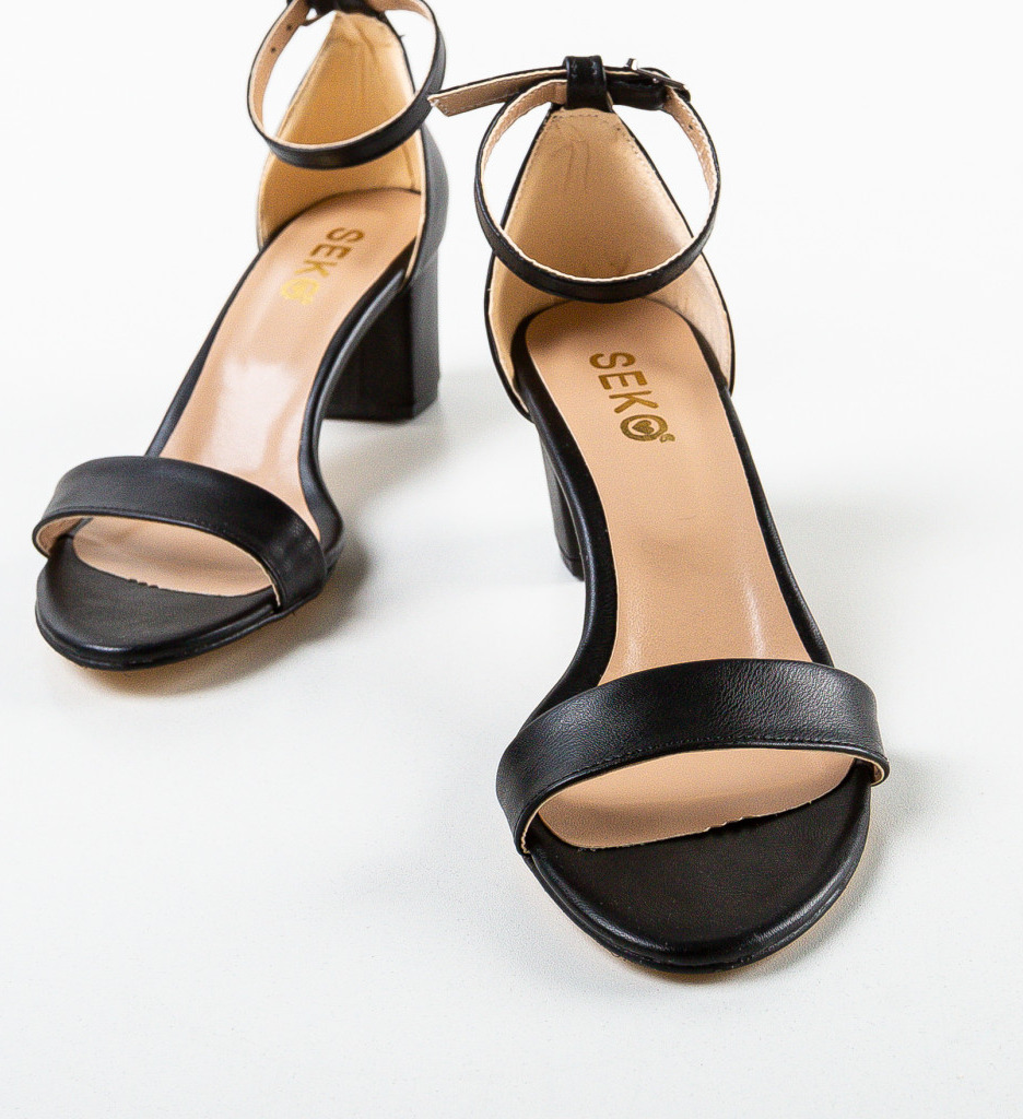 Sandale Toc Alinao Negre | Eleganță Asigurată - imagine 6