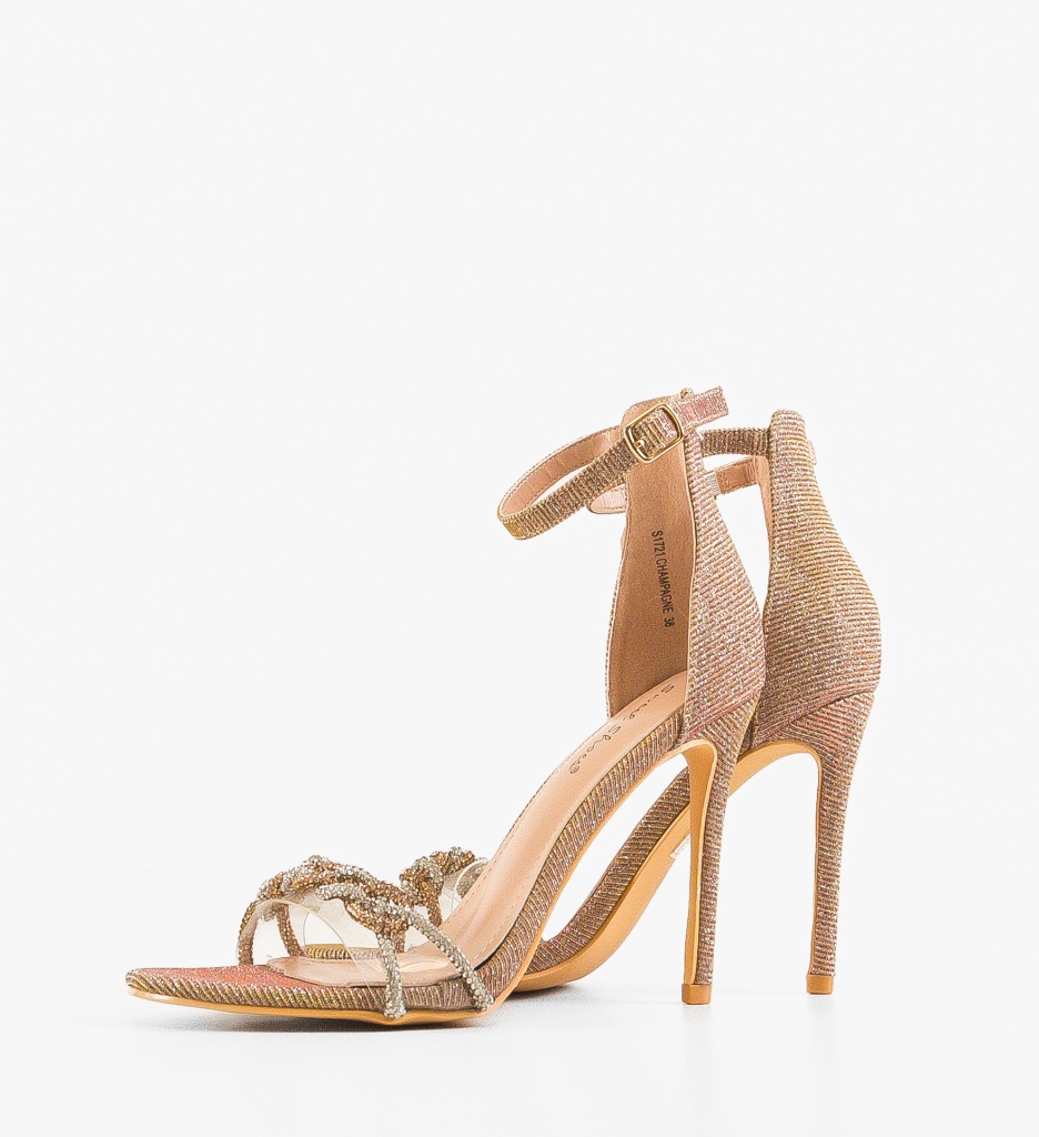 Sandale cu Toc Flynn Aurii | Eleganță și Stil - imagine 4