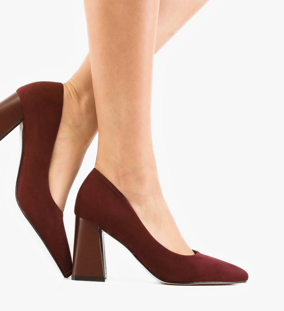 Pantofi cu Toc Nimua Grena | Eleganță Feminină - imagine 4