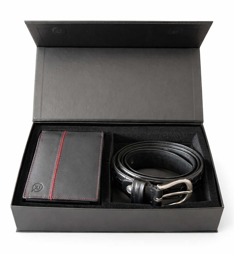 Set Cadou Barbati Piele Naturala Portofel + Curea Ronno