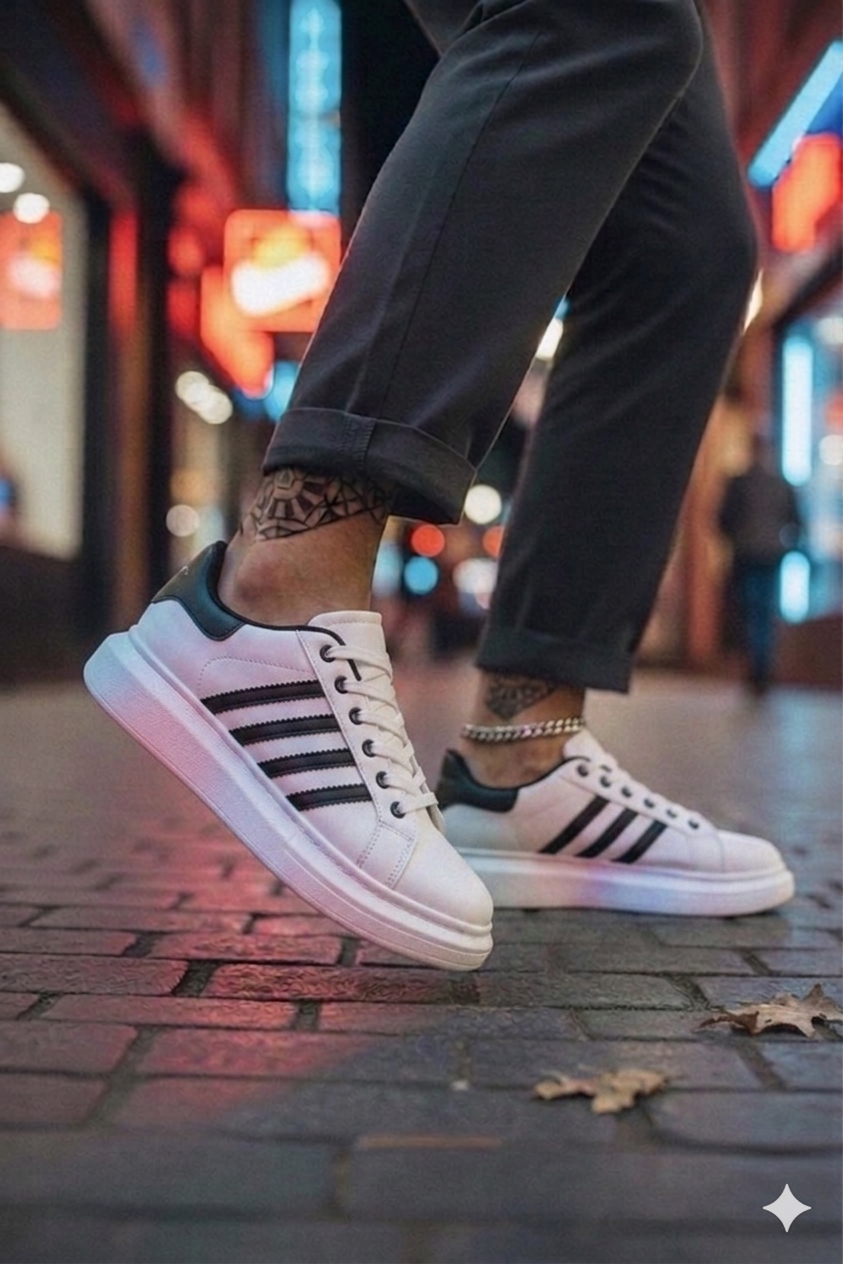 Adidasi Barbati Albi Casual | Confort Superior - imagine 2
