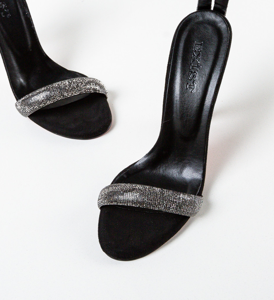 Sandale cu Toc Elegante Dyra | Negre - imagine 7