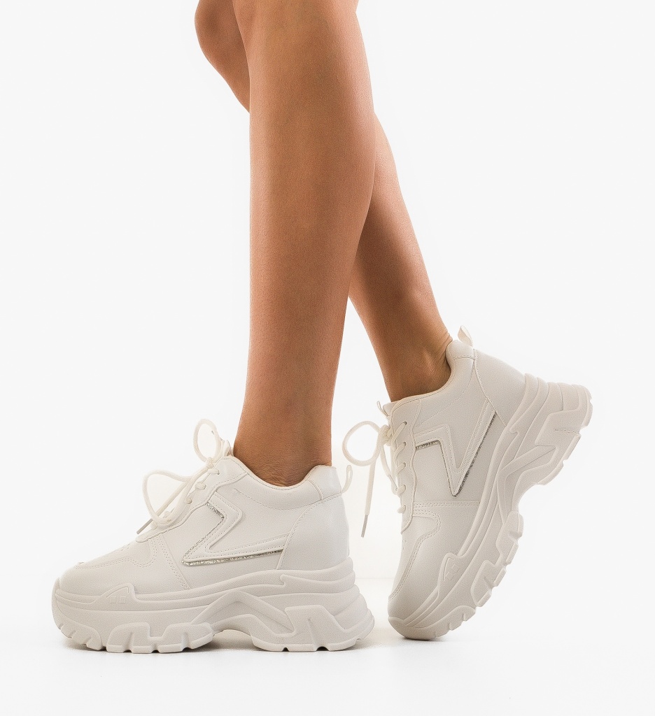 Sneakers Dama Kalai Albi - Confort și Stil Urban - imagine 3
