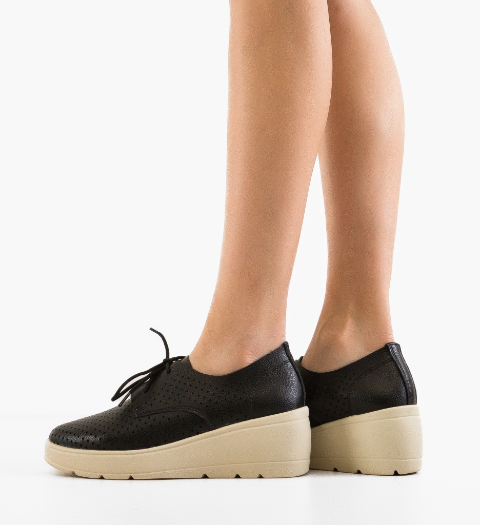 Platforme Dama Mersonk Negre | Confort & Stil - imagine 2