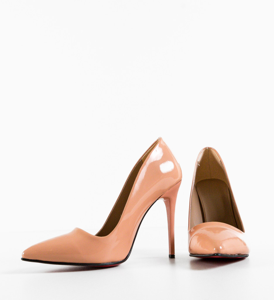 Pantofi Dama Dalakaj Roz cu Toc Elegant - imagine 8