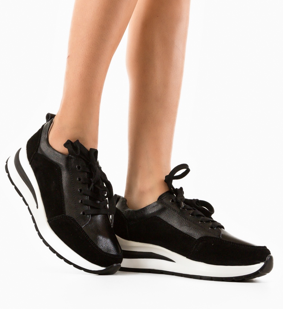 Sneakers Likolas Negri Dama - Confort și Stil