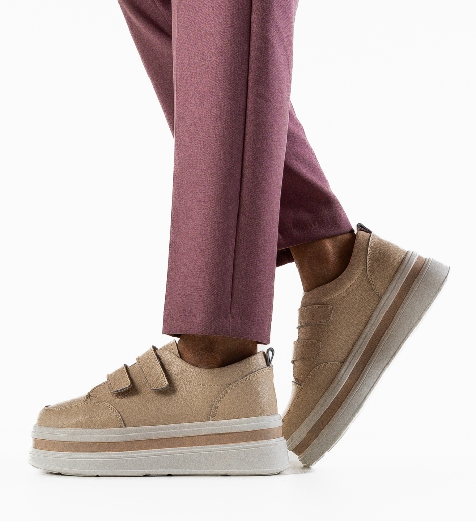 Pantofi Casual Akoste Bej - Confort și Stil - imagine 2