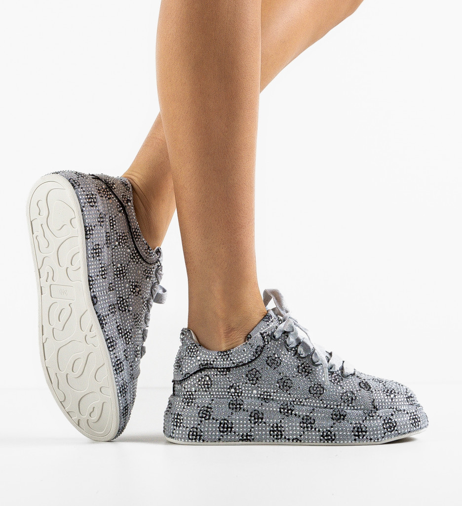 Sneakers Dama Behrooz Gri - Confort & Stil - imagine 3