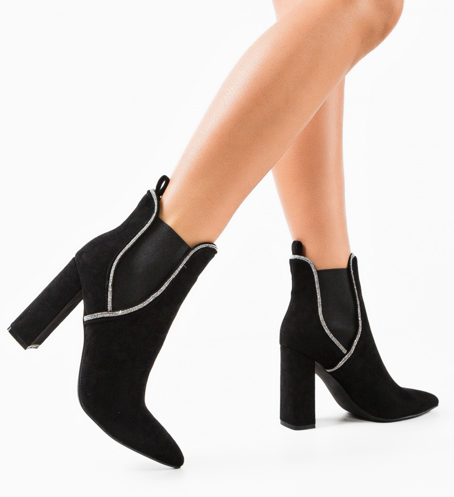 Botine Dama Mckay Negre 2 - Eleganță și Stil - imagine 2