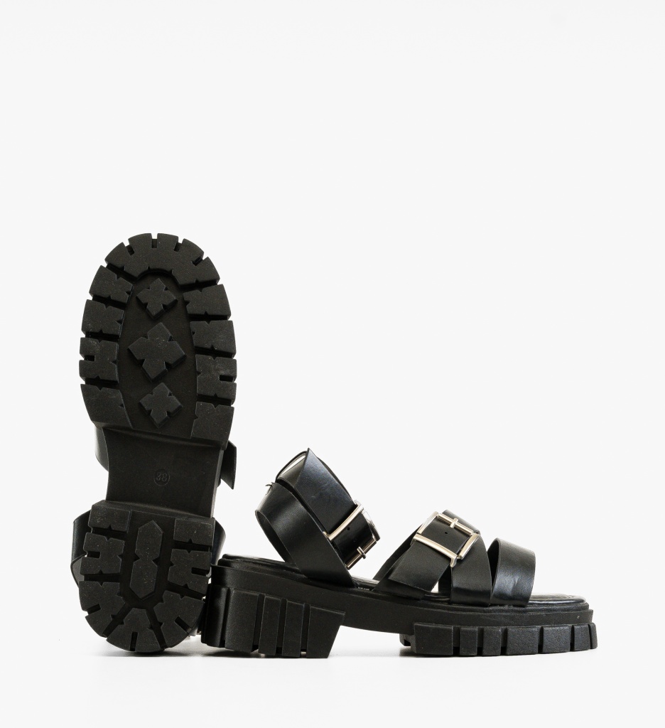 Sandale Neve Negre Elegante - Confort și Stil - imagine 4