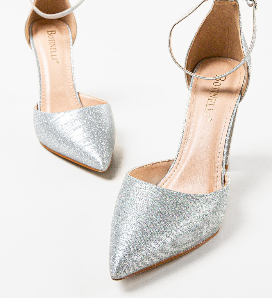 Pantofi cu Toc Argintii Nakara | Eleganță - imagine 5