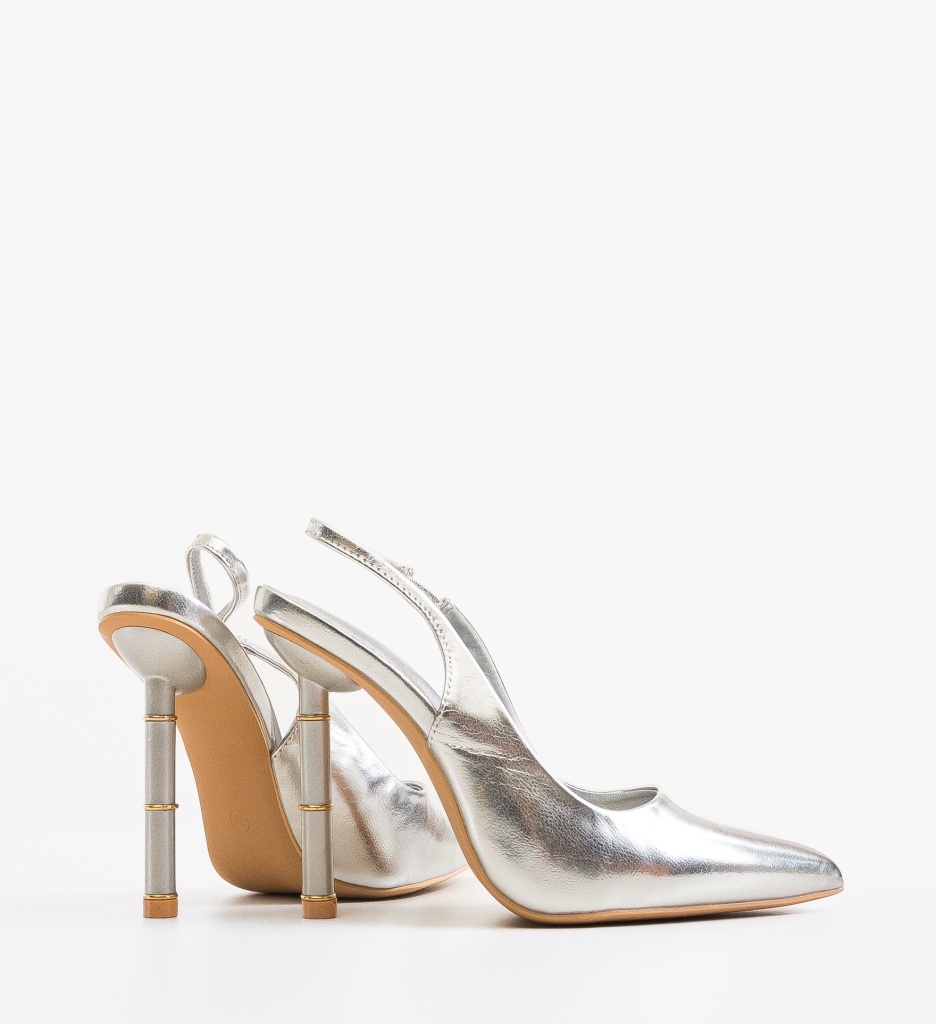 Pantofi Dama Bates Argintii - Eleganță și Stil - imagine 3
