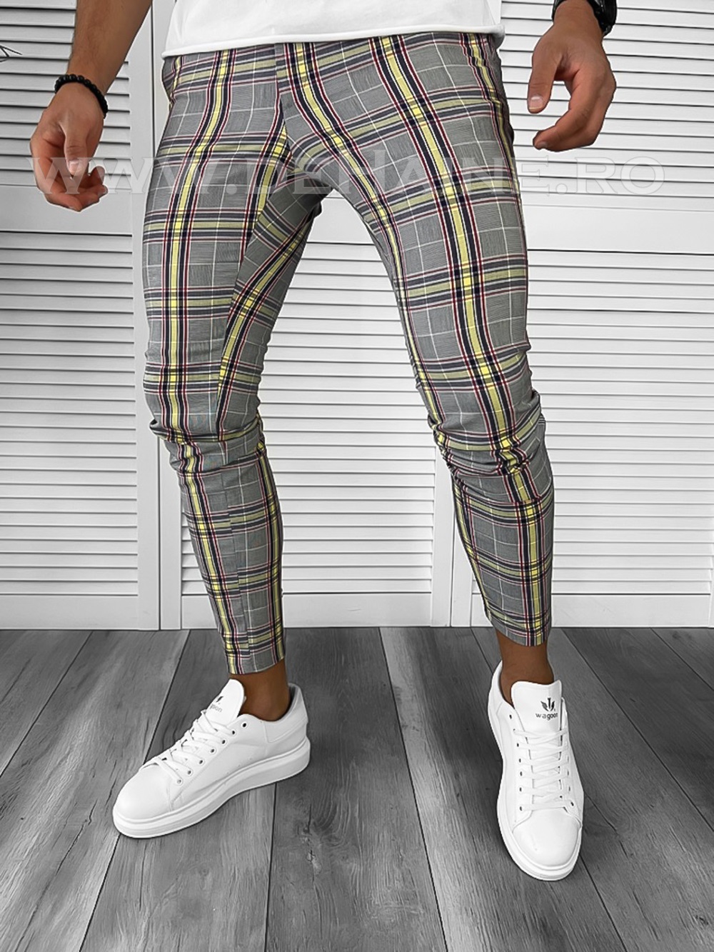 Pantaloni Bărbați Carouri Regular Fit B7885