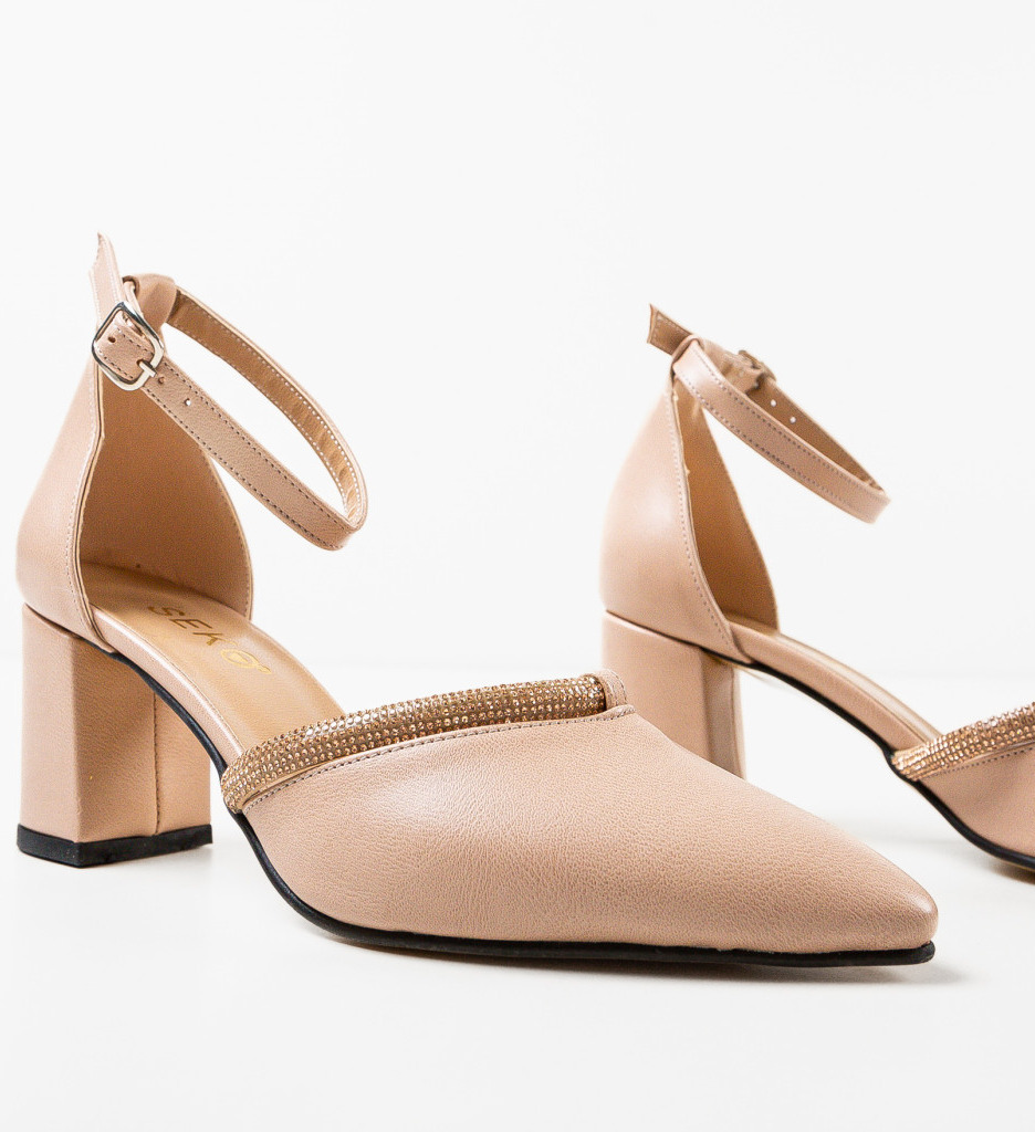 Pantofi Dama Nude cu Toc Elegant - imagine 8